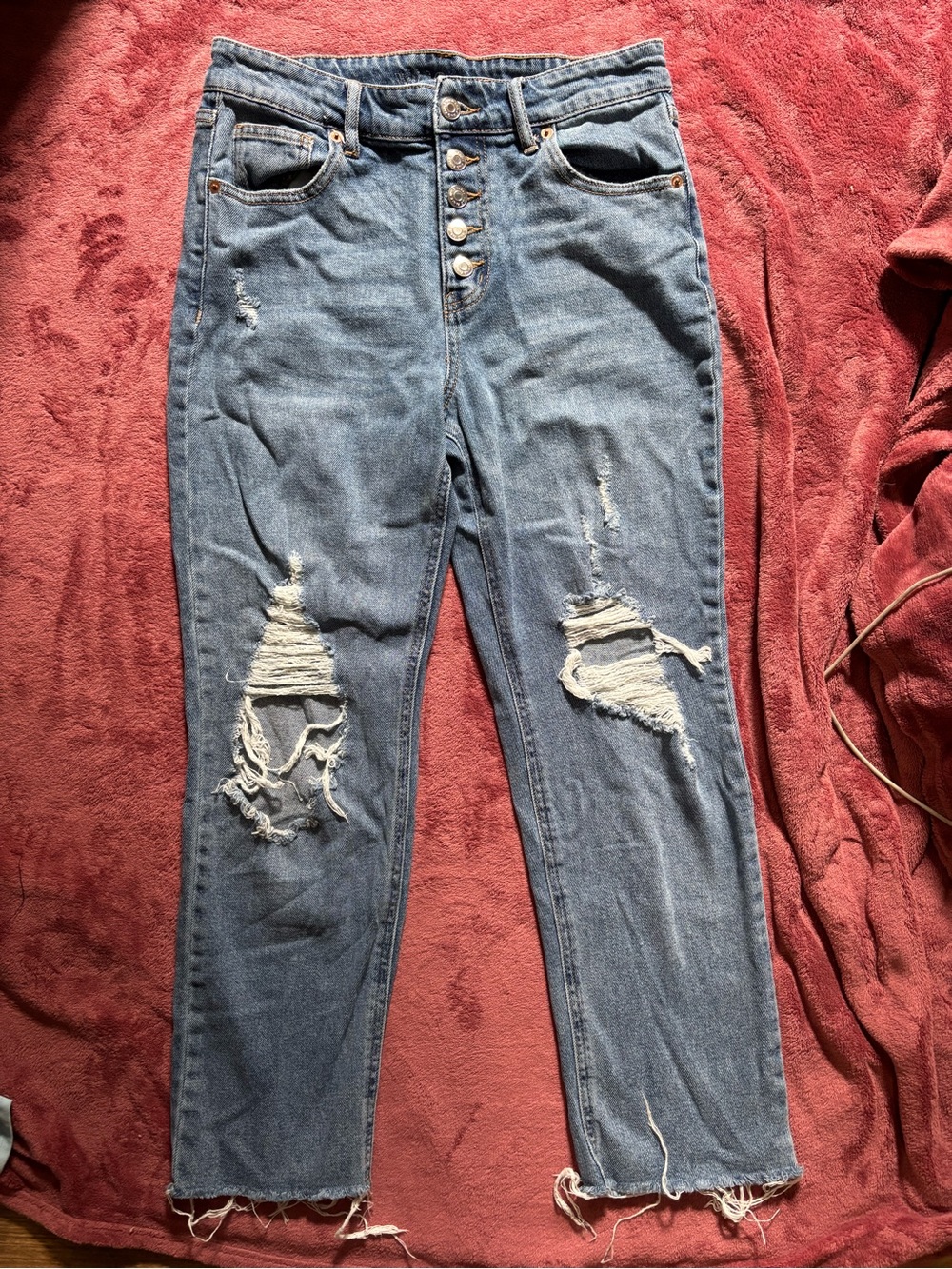 wild fable High-Rise Distressed Blue Denim Jeans